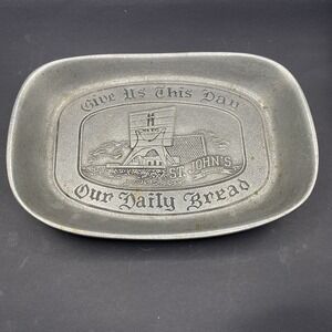 Vintage Wilton Armetale St. John's University Abbey Church Bread Tray Pewter